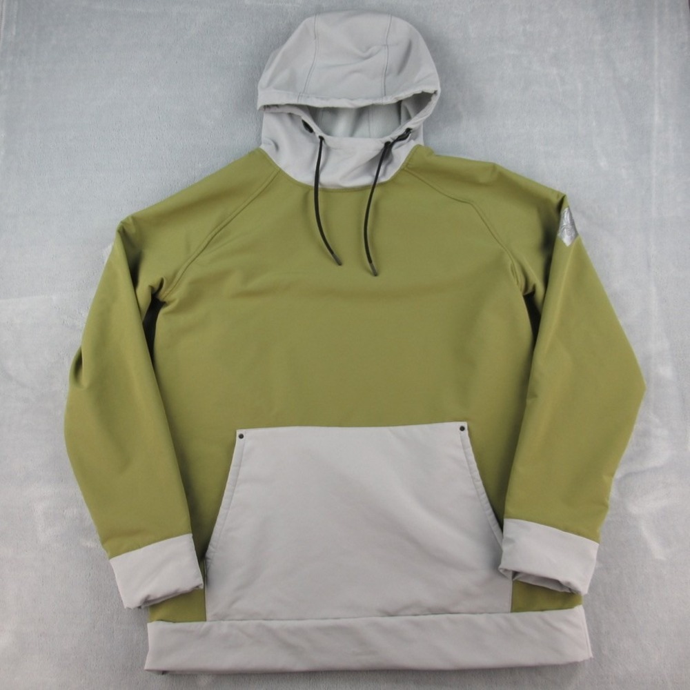 Spyder Mens XL Green Gray Softshell Fleece Lined Hoodie Pullover 191076 F19